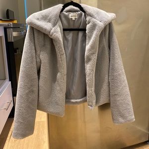 Superdown lilac faux fur jacket